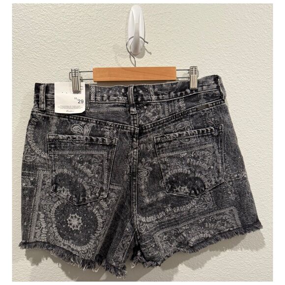 KANCAN Bandana Print Black High Rise Shorts - Picture 2 of 3